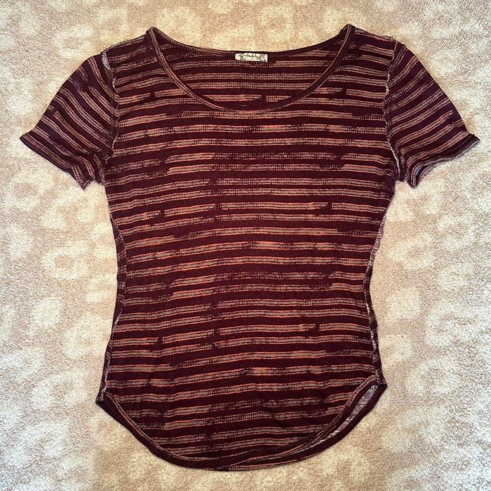 Free People Intimately Striped‎ Sheer Tee (XS)